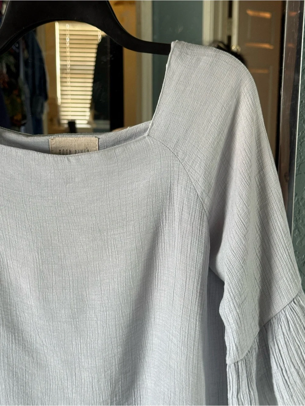 Anthropologie Moon River Boho Square Neckline Trendy Oversized Top